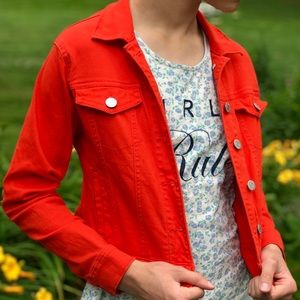 Coral denim jacket